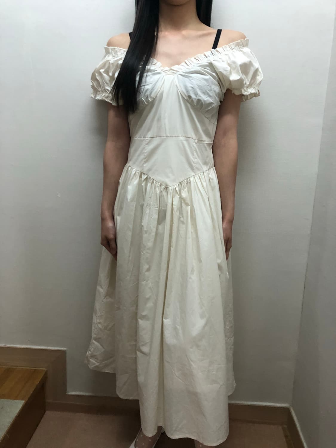 빈티지 아이보리 프릴 롱 원피스 상품이미지7