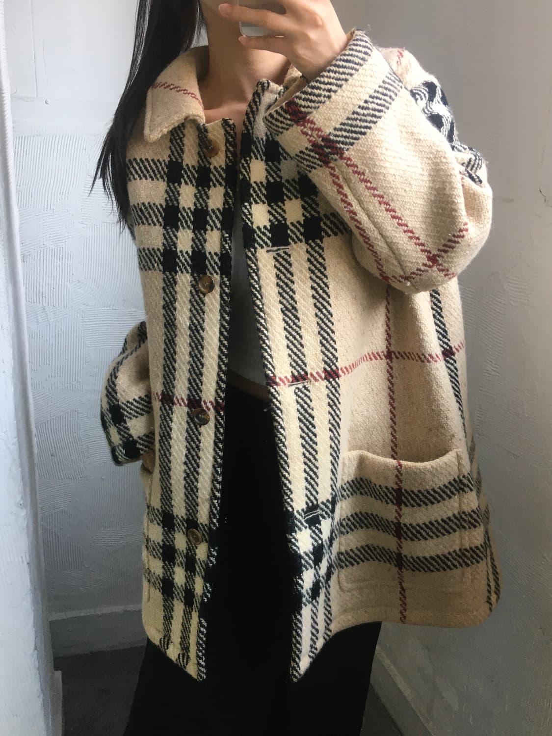 Burberry 버버리 노바체크 울 하프코트 상품이미지2