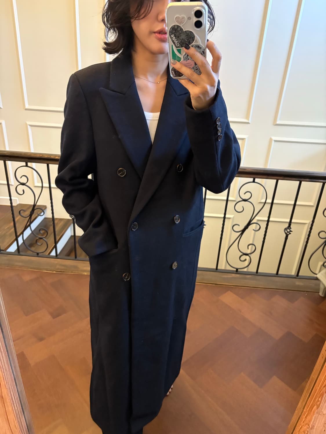 보세 네이비 롱코트 상품이미지2