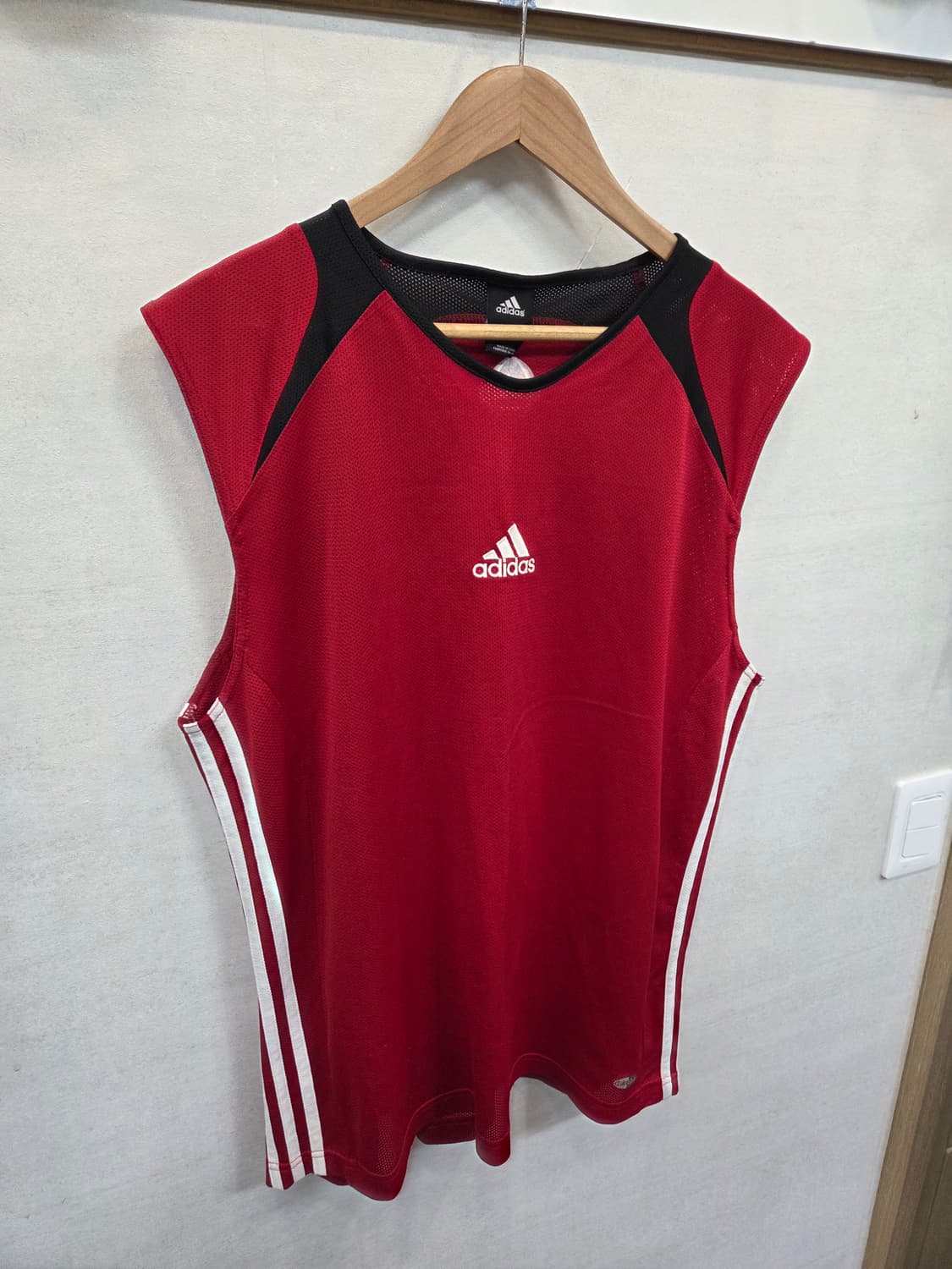 아디다스 올드스쿨 빈티지 센터 자수로고 메쉬 민소매나시 xxl 상품이미지7