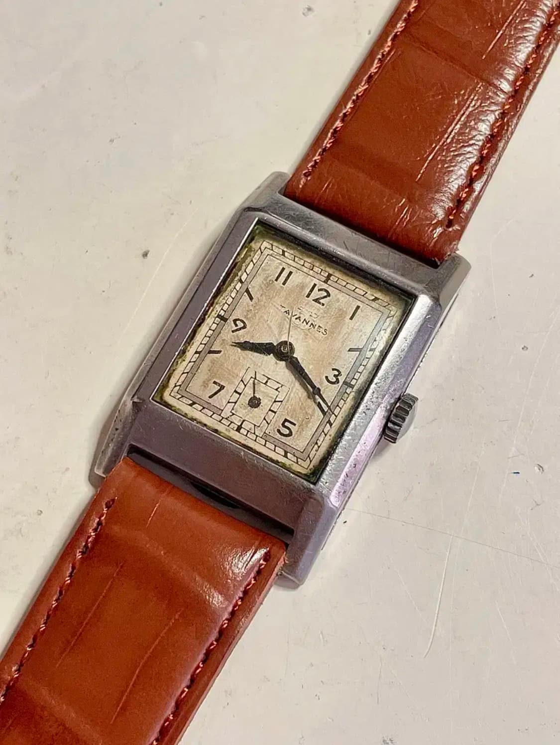 1930년대 빈티지 스위스 탱크 TAVANNES 수동 시계 상품이미지1