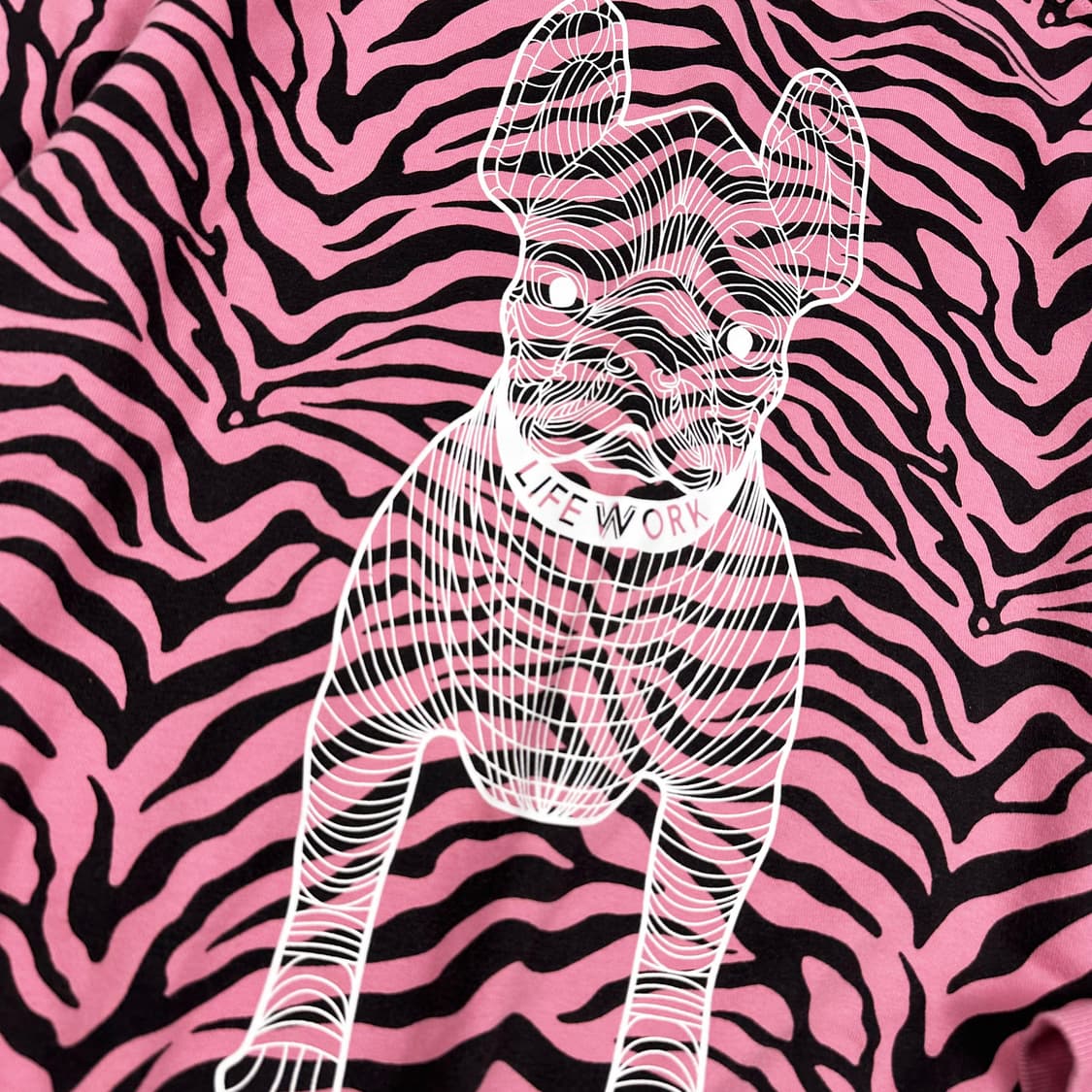 라이프워크 불독 핑크 패턴 맨투맨 (실측 L) 상품이미지4