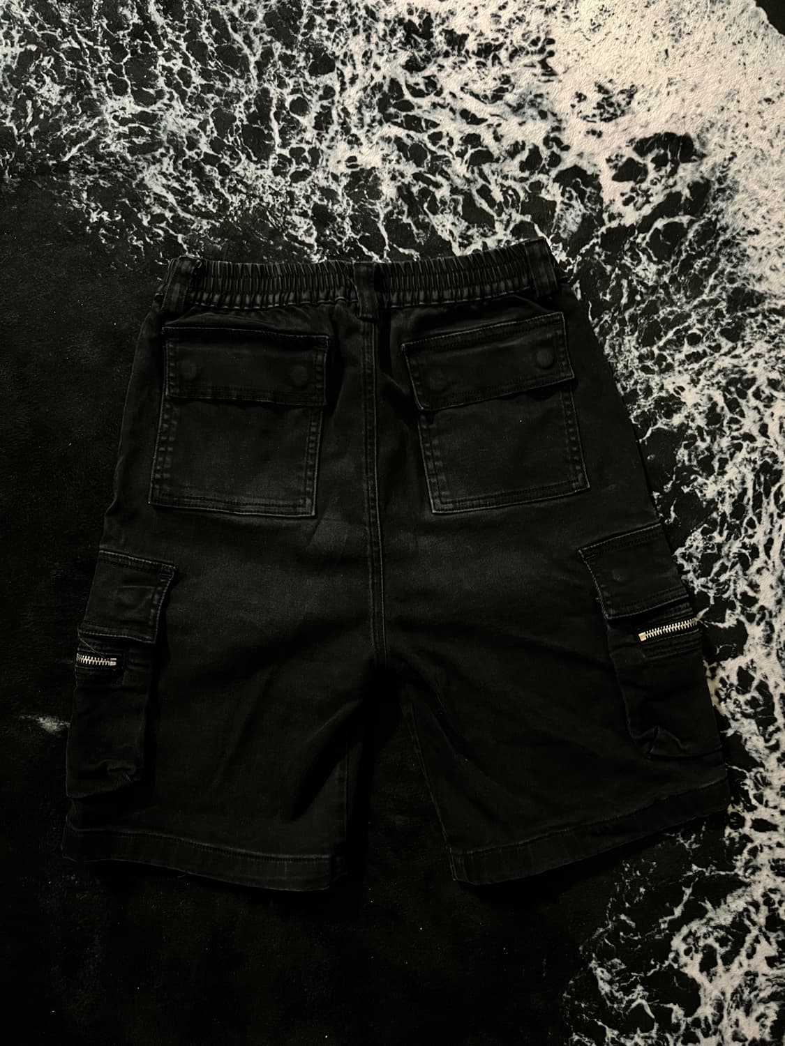 흑청 버뮤다 카고팬츠 상품이미지2