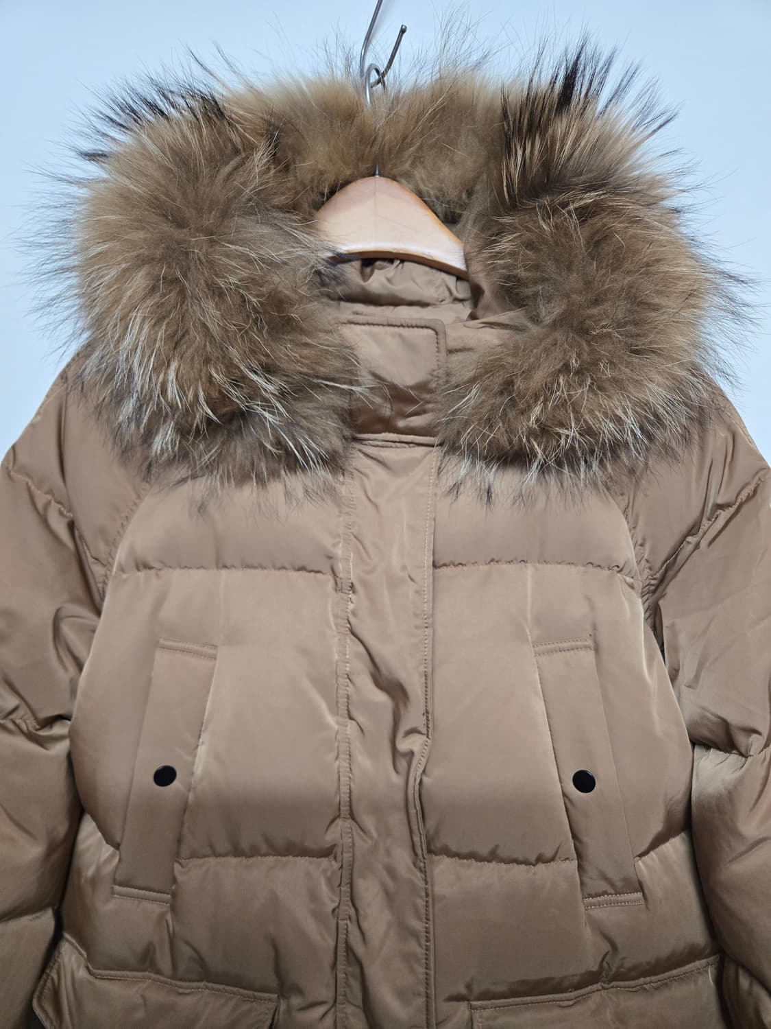 스테파넬 구스 라쿤퍼 롱패딩 S  상품이미지4