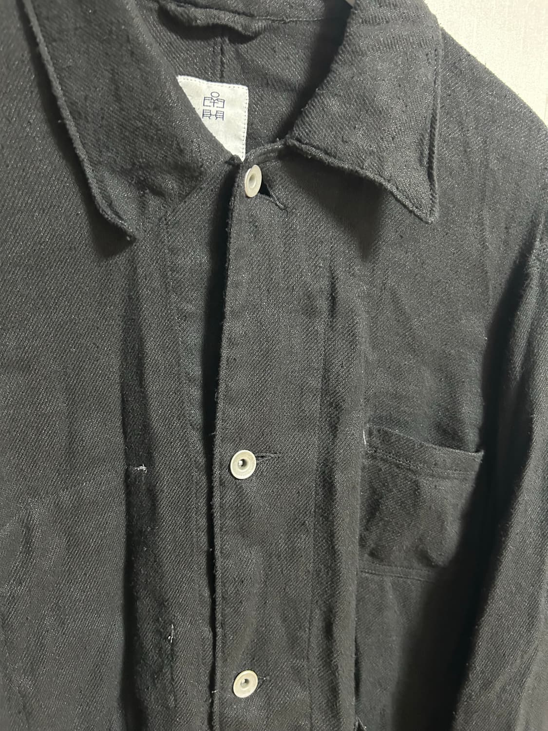 폴리테루 냅 린넨 커버올 자켓 (초어 자켓) 블랙  상품이미지3