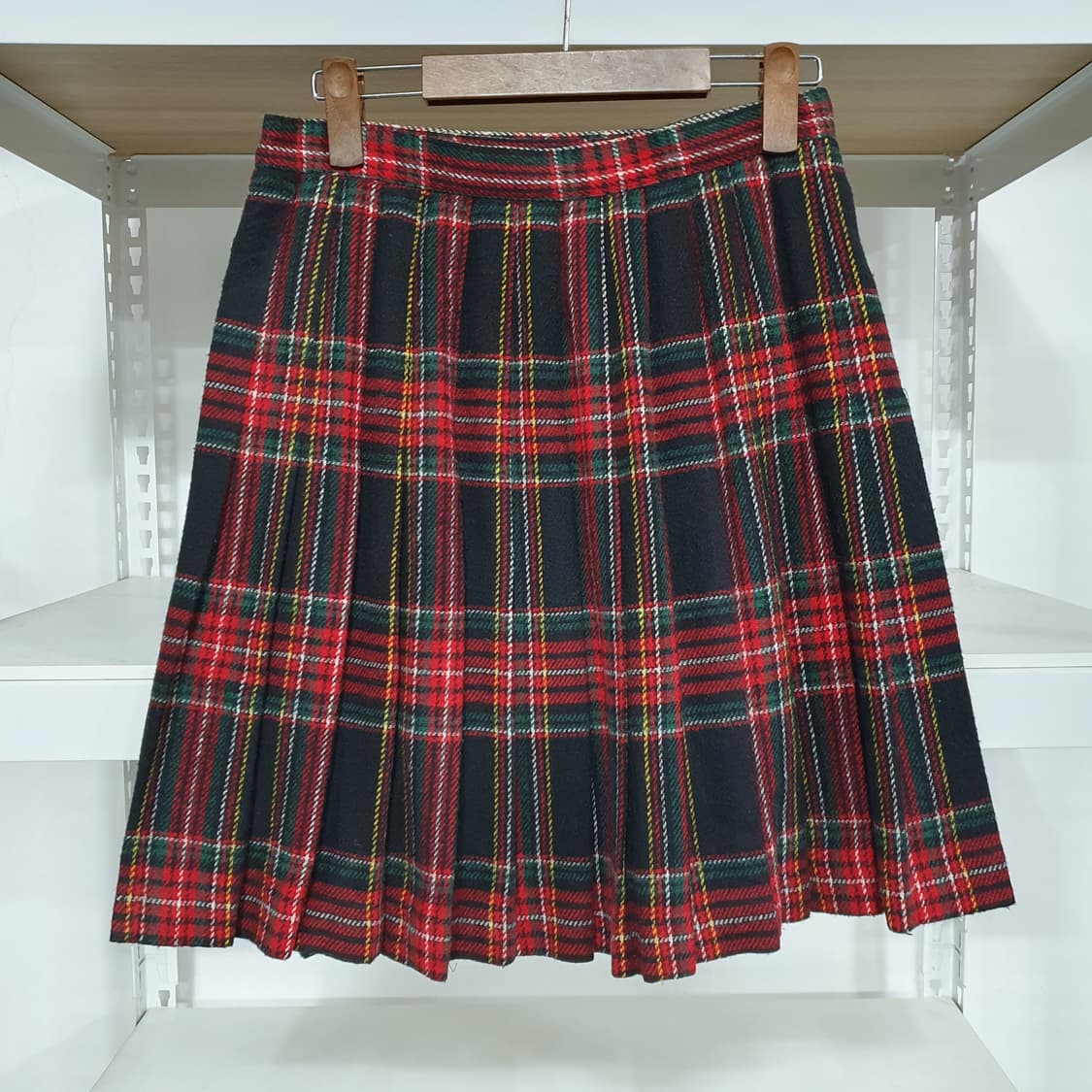빈티지 레드 울 체크 플리츠 스커트 고스 펑크 갸루 y2k 캐캐체 상품이미지2