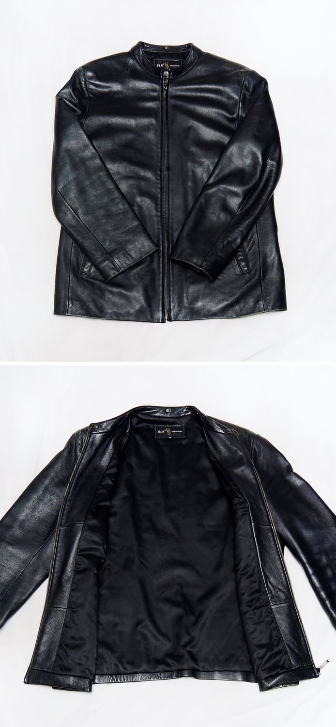 엘크 (ELK) 천연 양가죽 헨리넥 집업 싱글 라이더 자켓 (100) 상품이미지3
