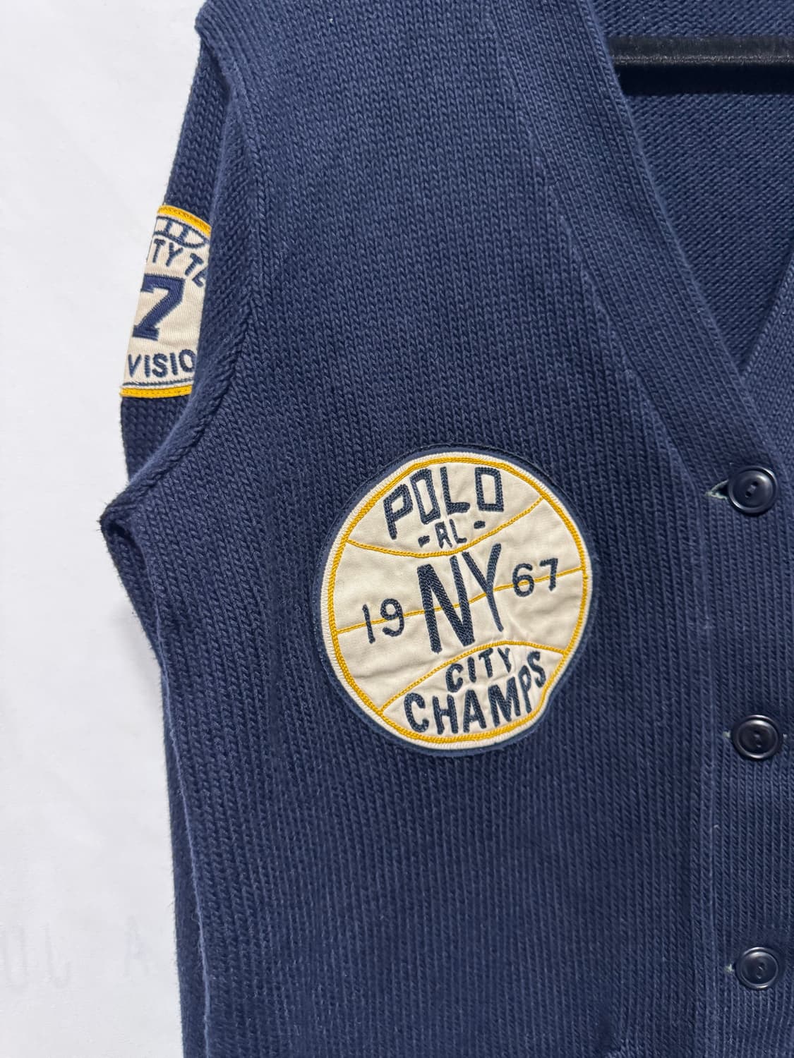 M 폴로 랄프로렌 컬리지 바시티 니트 가디건 상품이미지5