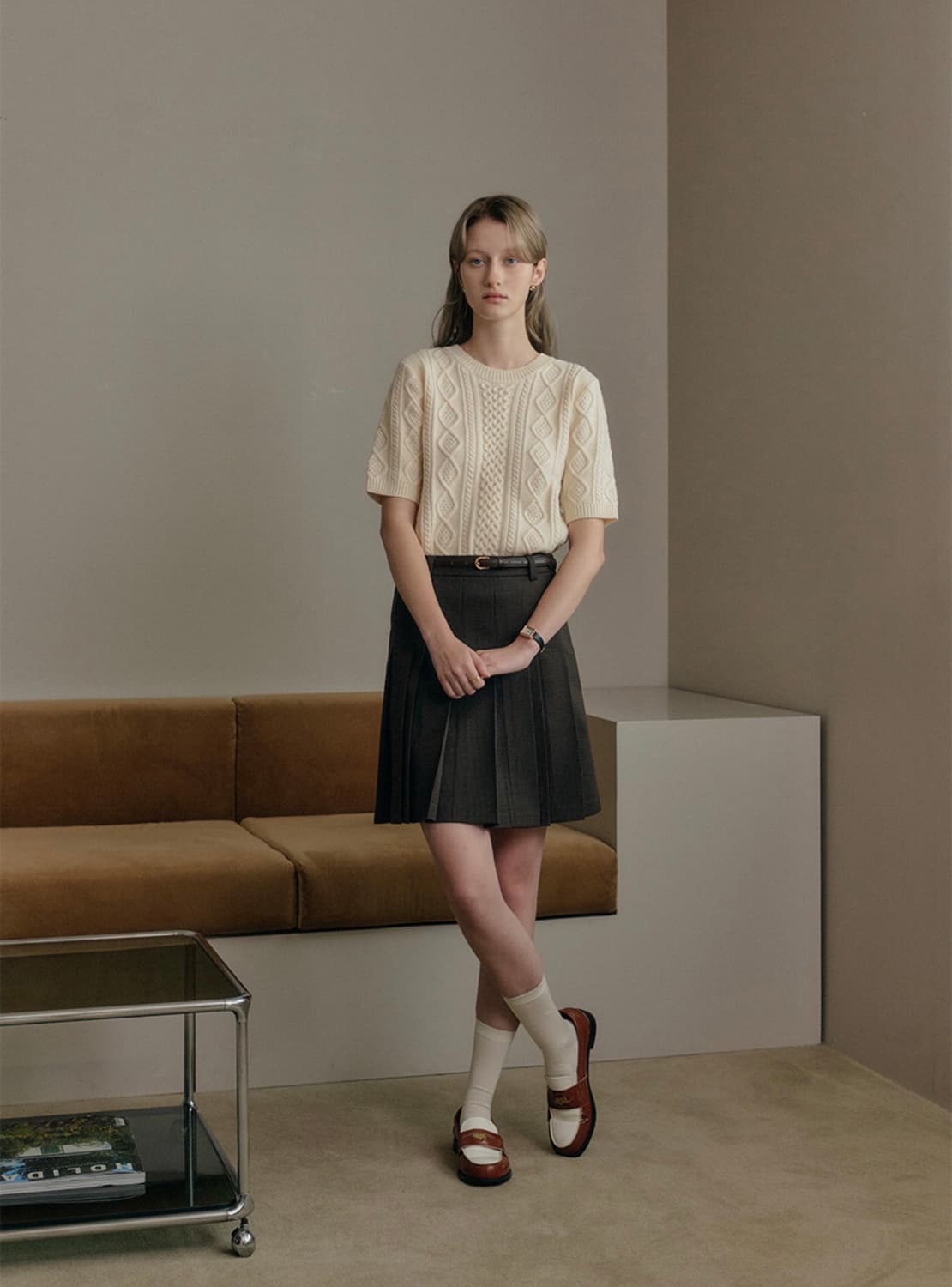 룩캐스트 플리츠 스커트 상품이미지2