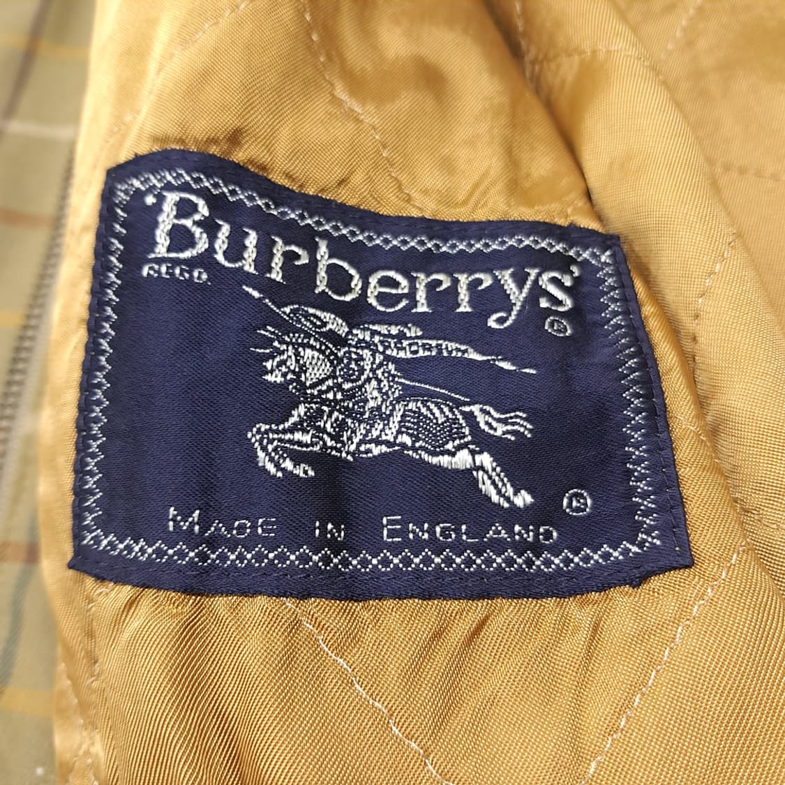 CL868 L 버버리 90s 영국판 올리브타탄체크 하프코트 자켓 상품이미지5