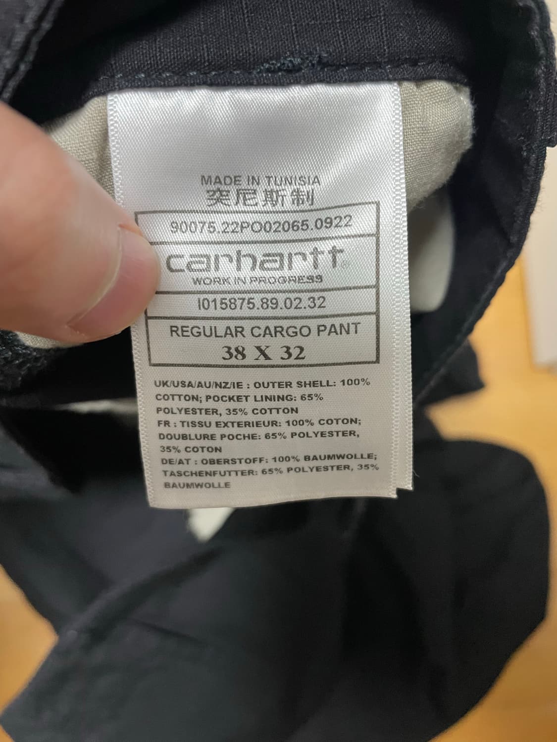 칼하트WIP 레귤러 카고팬츠 콜롬비아 블랙 상품이미지3