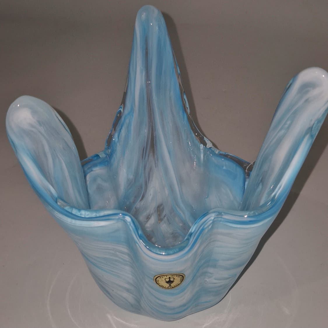 70s 이와타 핸드블로운 아쿠아 마블 산호 꽃병 상품이미지8