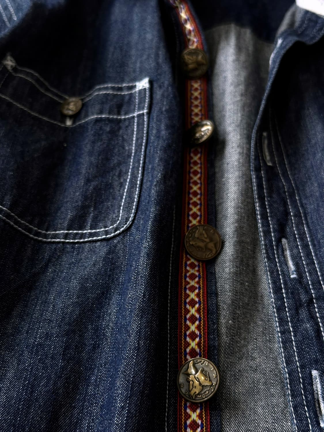 Cotton denim work design shirt 상품이미지7