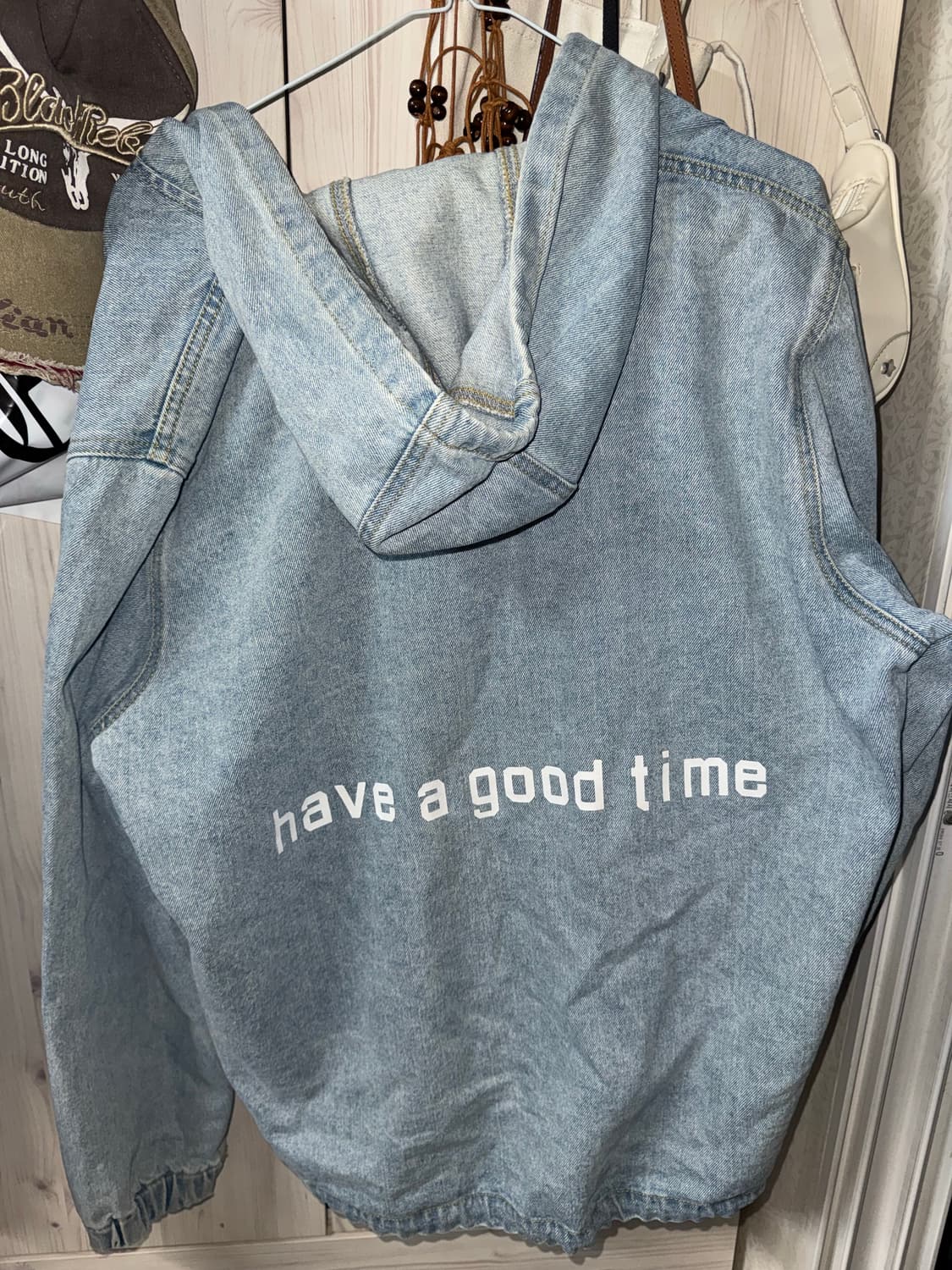 해브어굿타임 have a good time 연청 데님 후드집업 M 상품이미지2