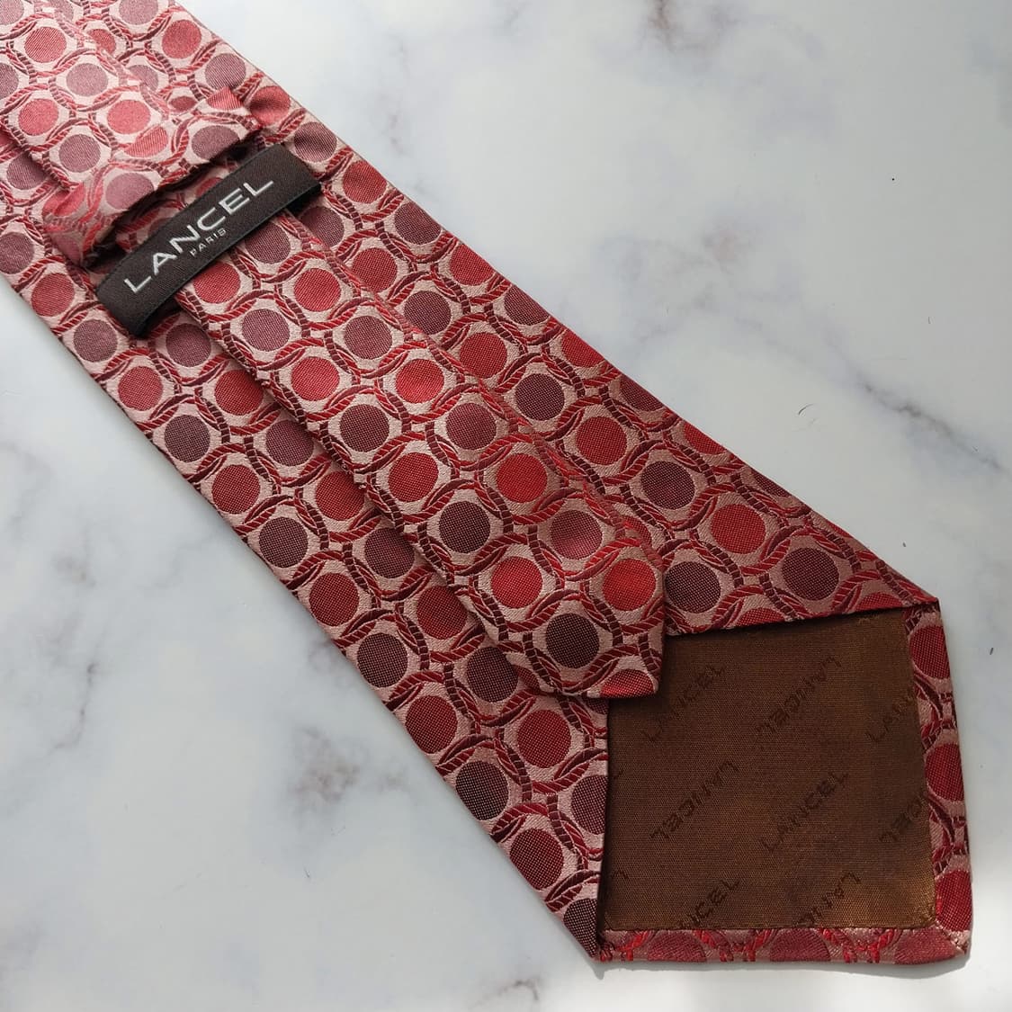 란셀 실크 레드 서클 패턴 넥타이 9.7cm A+등급  K1208
 상품이미지8