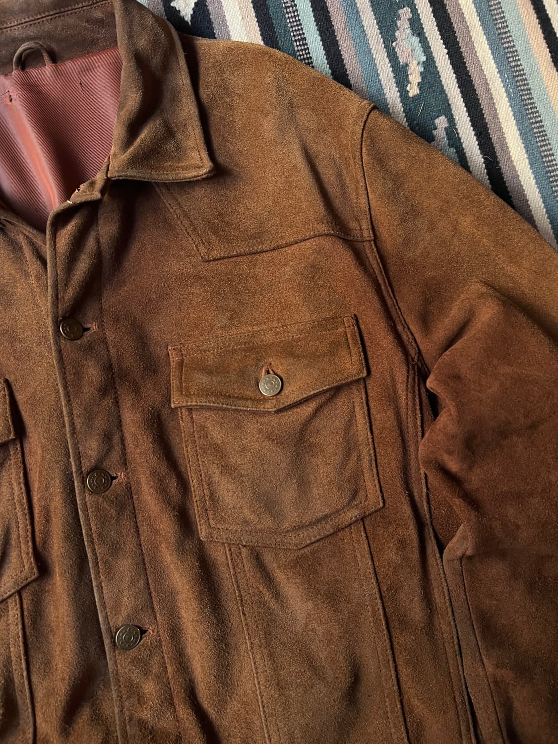 [XL]90's USA 빈티지 리얼 스웨이드 트러커 자켓 상품이미지3