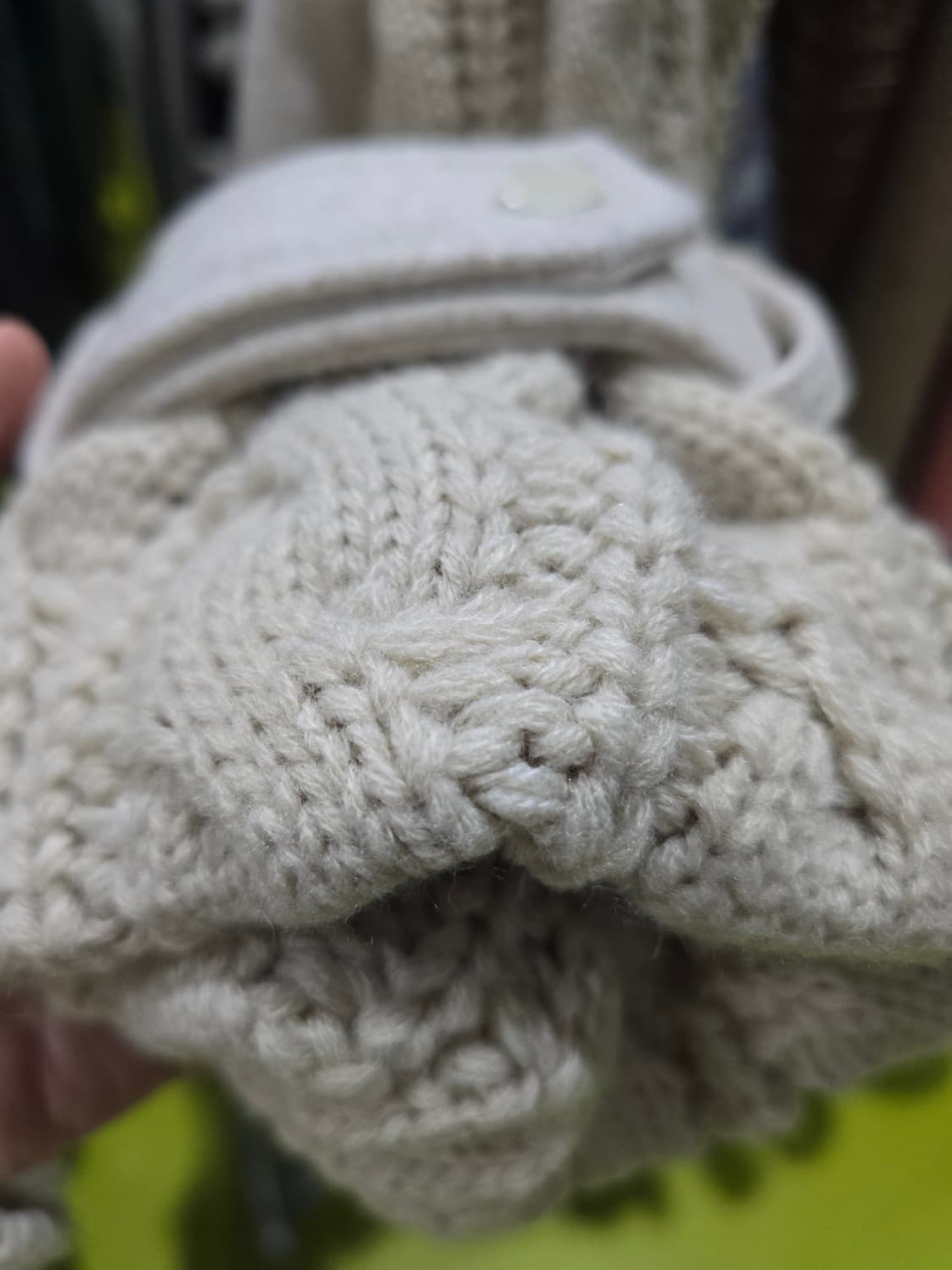 니트 소매 포인트 크롭 자켓 아이보리 상품이미지8