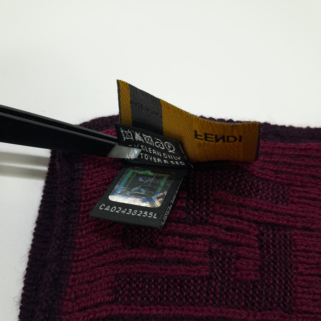 MX169 펜디 FF 모노그램 버건디 울 목도리 머플러 상품이미지6