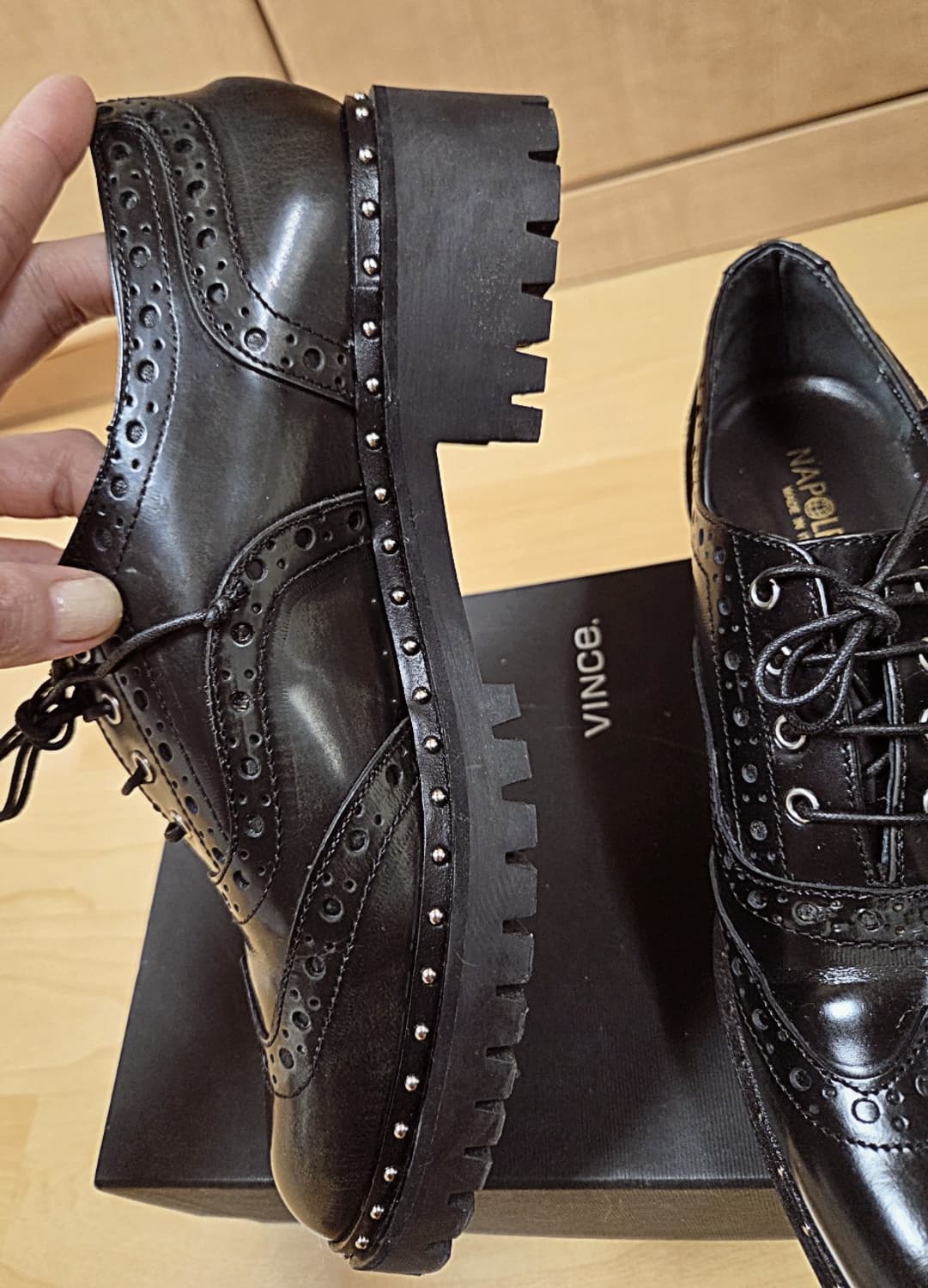 나폴레오니Napoleoni 스터드 옥스퍼드 슈즈 37사이즈 상품이미지5