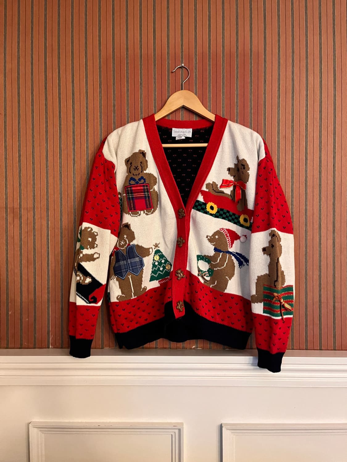 Sweater Loft 곰돌이 가디건 크리스마스 니트 상품이미지1