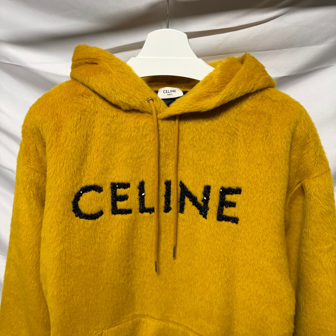 [S+급/XL] 셀린느 글리터 로고 알파카 울 후드티 상품이미지2