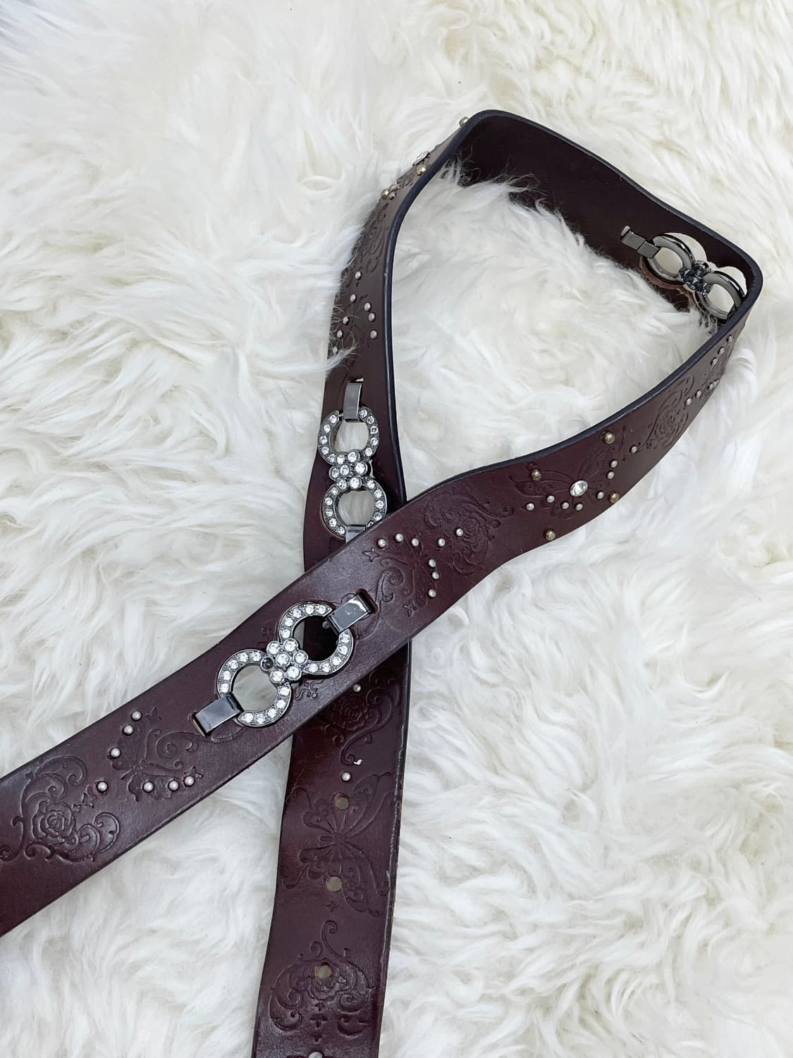 리얼레더 오리엔탈 큐빅 버클 벨트 상품이미지3