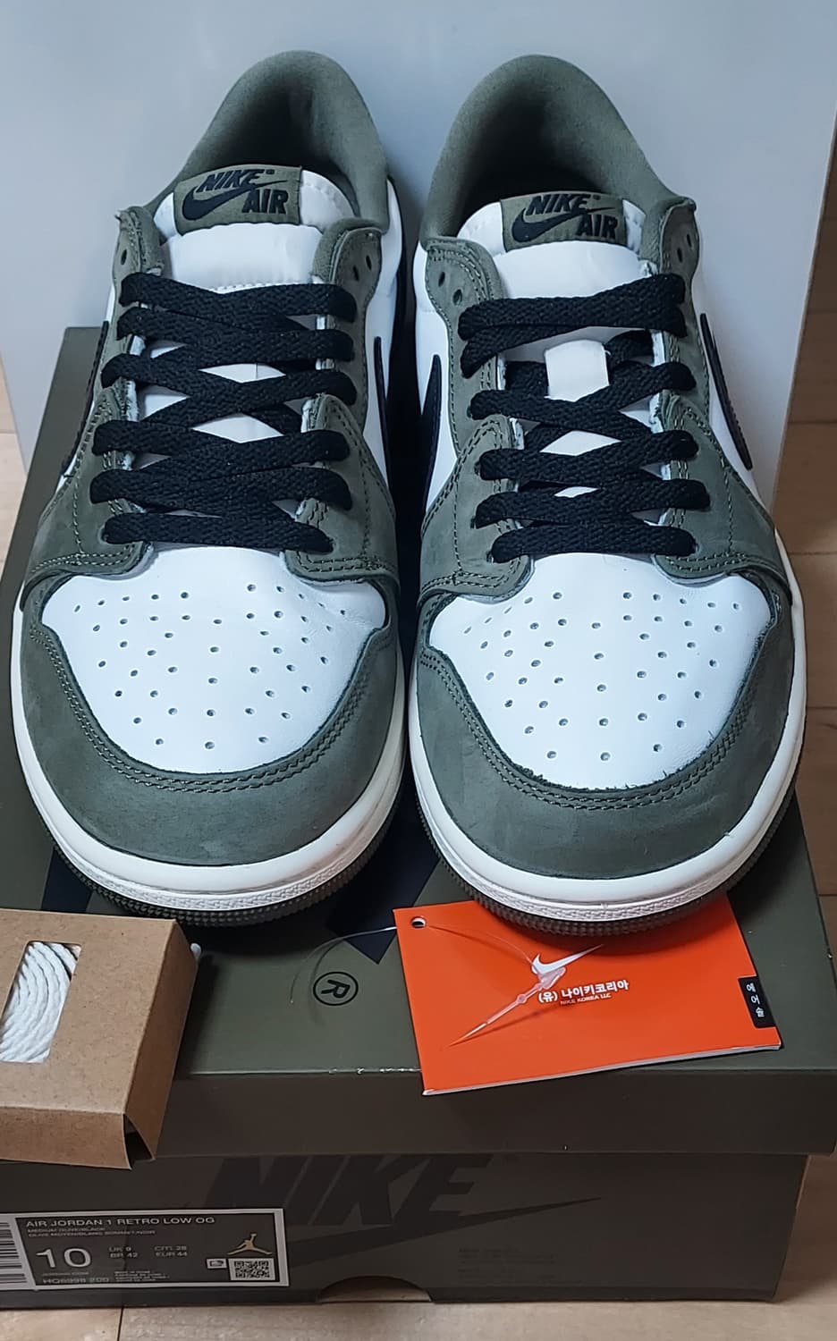 (280)나이키 조던1로우 OG 미디엄 올리브 블랙  상품이미지2