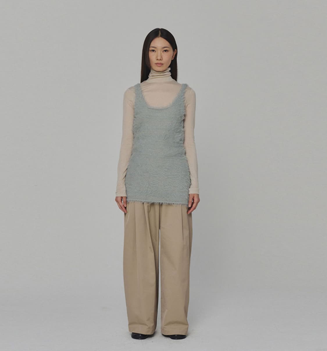 택o 아모멘토 shaggy knit dress 라이트민트 상품이미지2