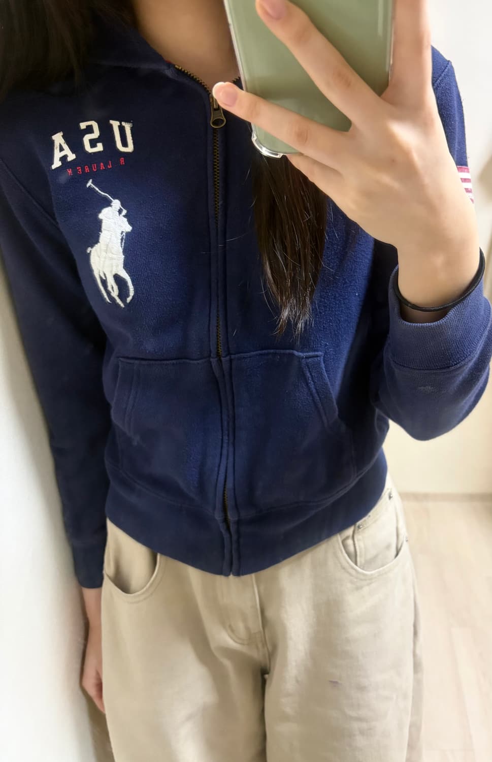 폴로 빅포니 후드집업 네이비 상품이미지1