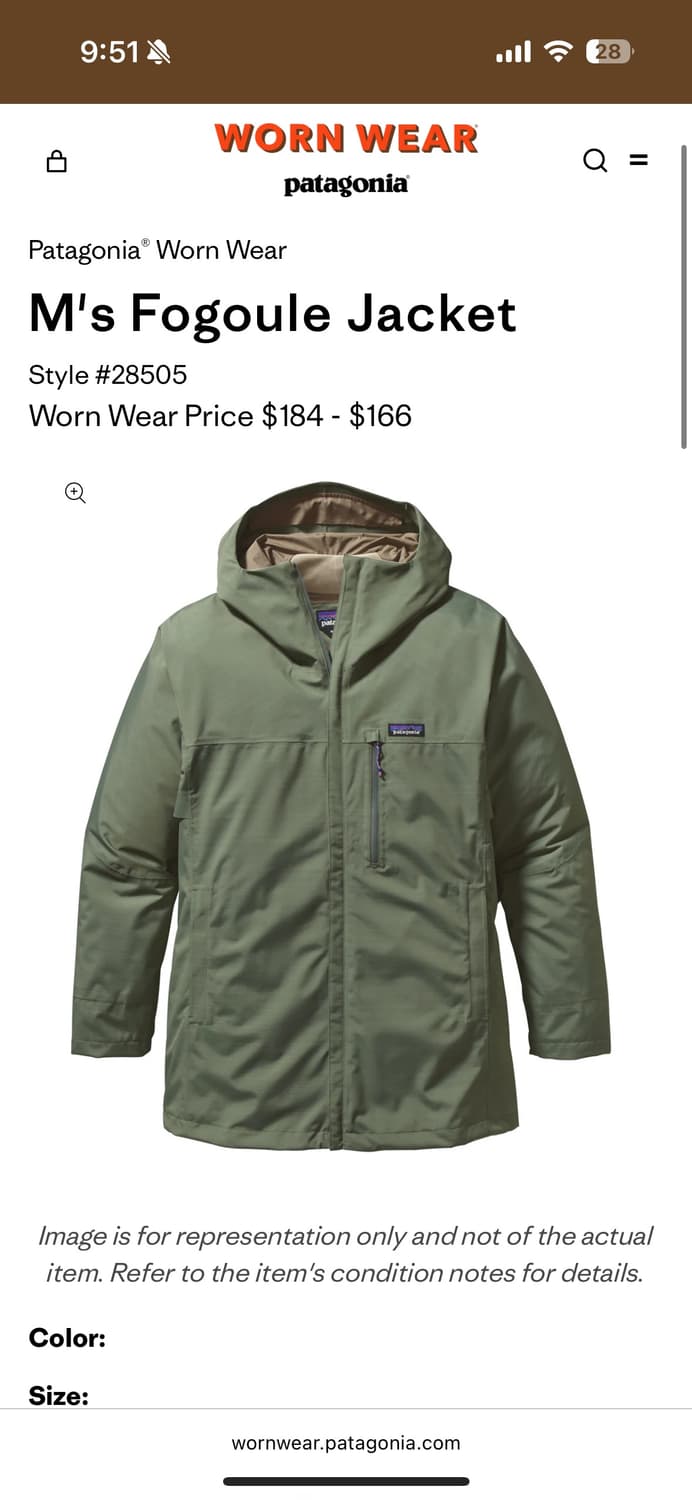 파타고니아 그린 Fogoule Jacket 자켓 상품이미지2