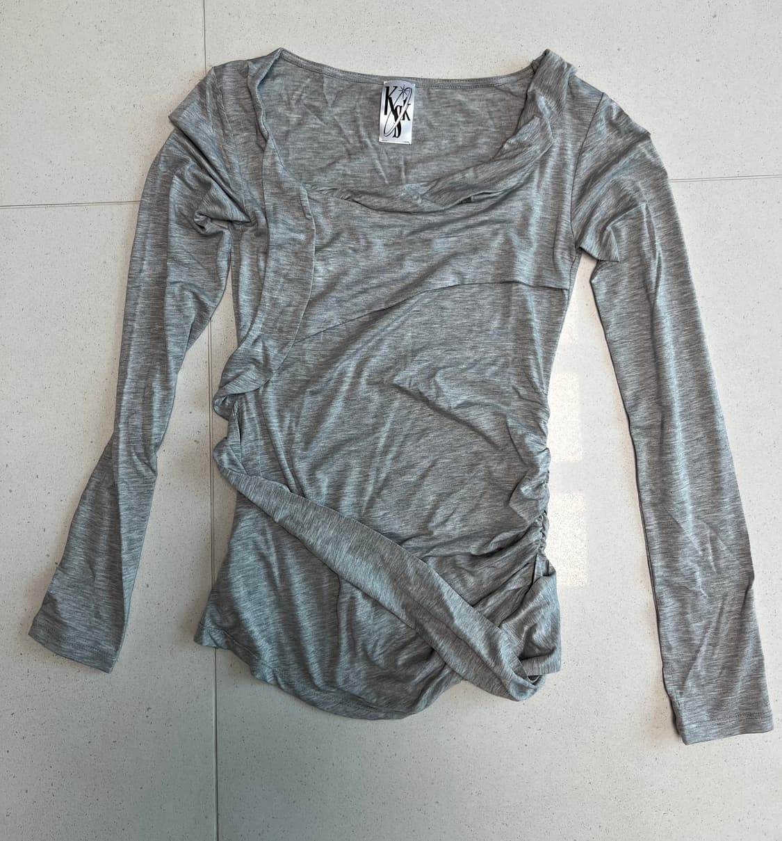 카시코 Drape Asymmetric Long Sleeve Gray 상품이미지6