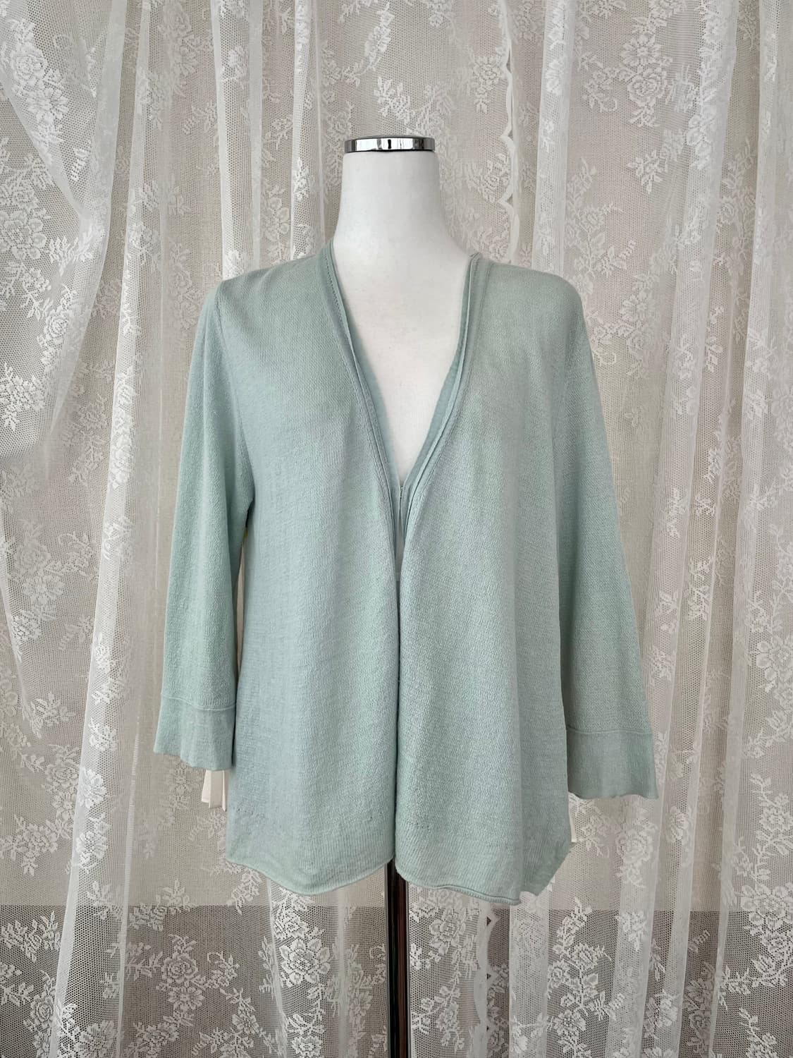 F) 한섬 SJSJ 플리츠 린넨 가디건 민트 상품이미지1