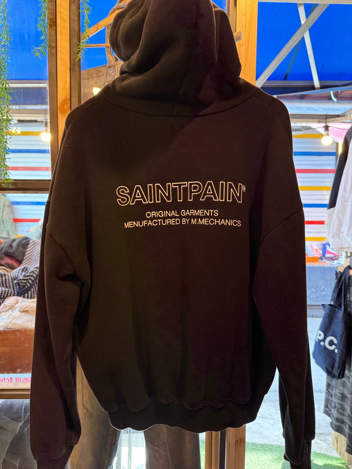 세인트페인 블랙 후드티 상품이미지4