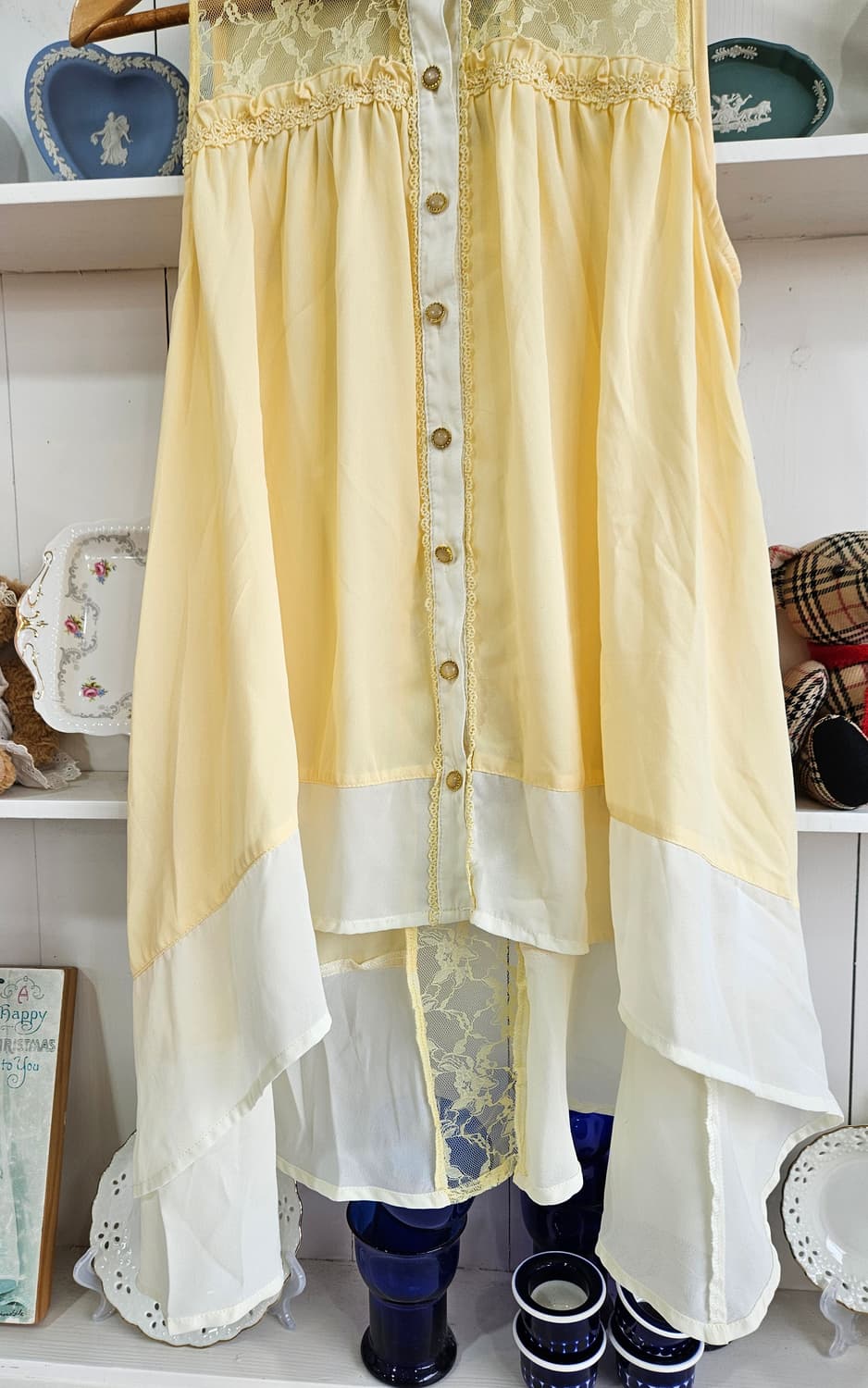 엑시즈팜(axes femme) 레몬옐로 레이스 쉬폰 원피스 상품이미지4