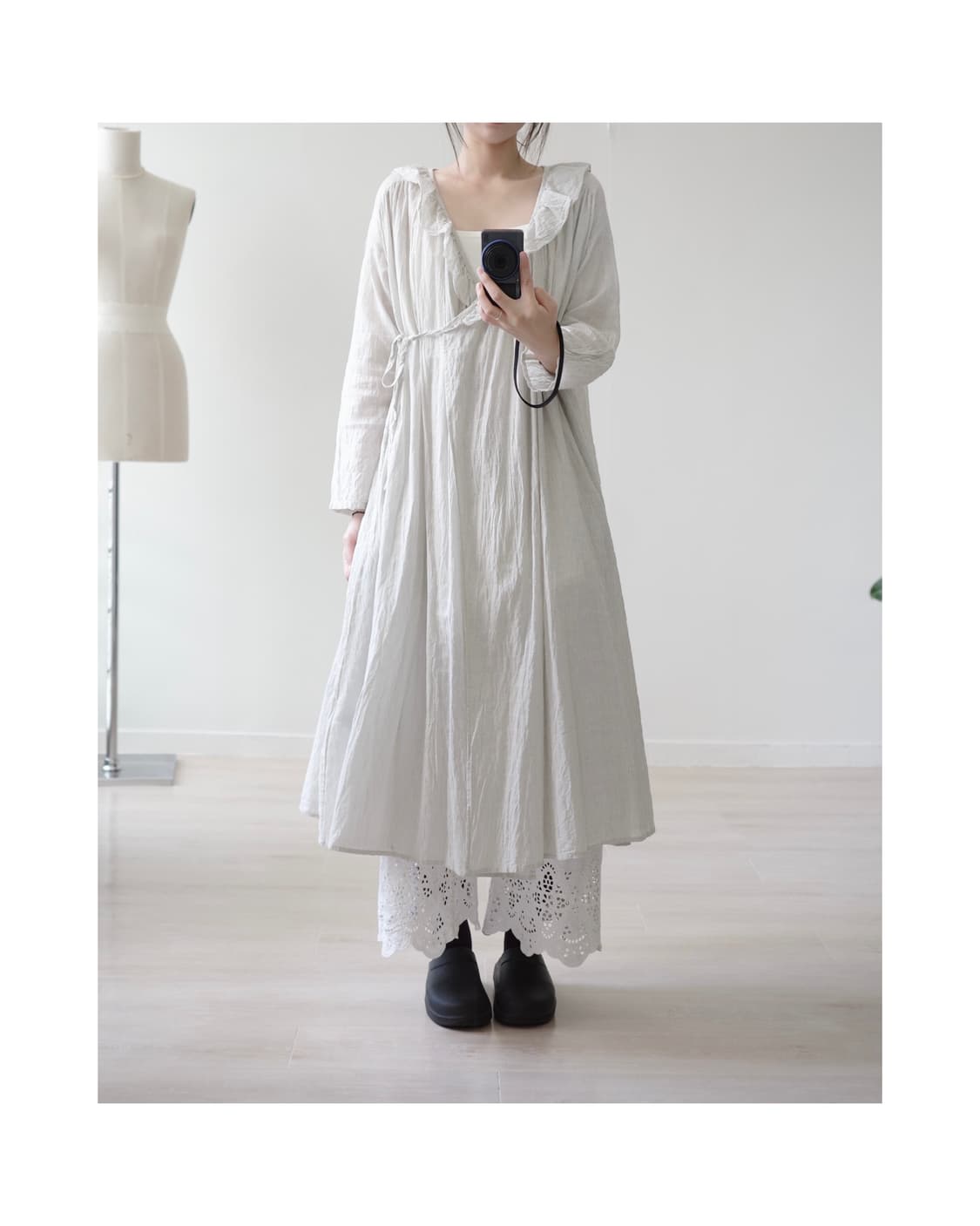  Pure white eyelet lace wide pants 상품이미지6