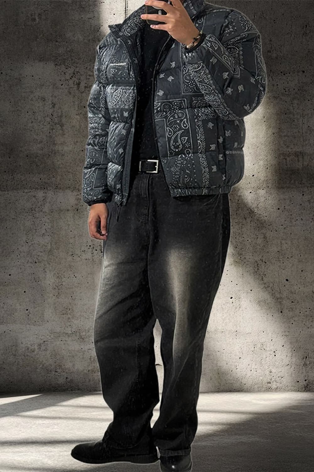 2021 thisisneverthat® 디네뎃 밴다나 다운 블랙 패딩 상품이미지2