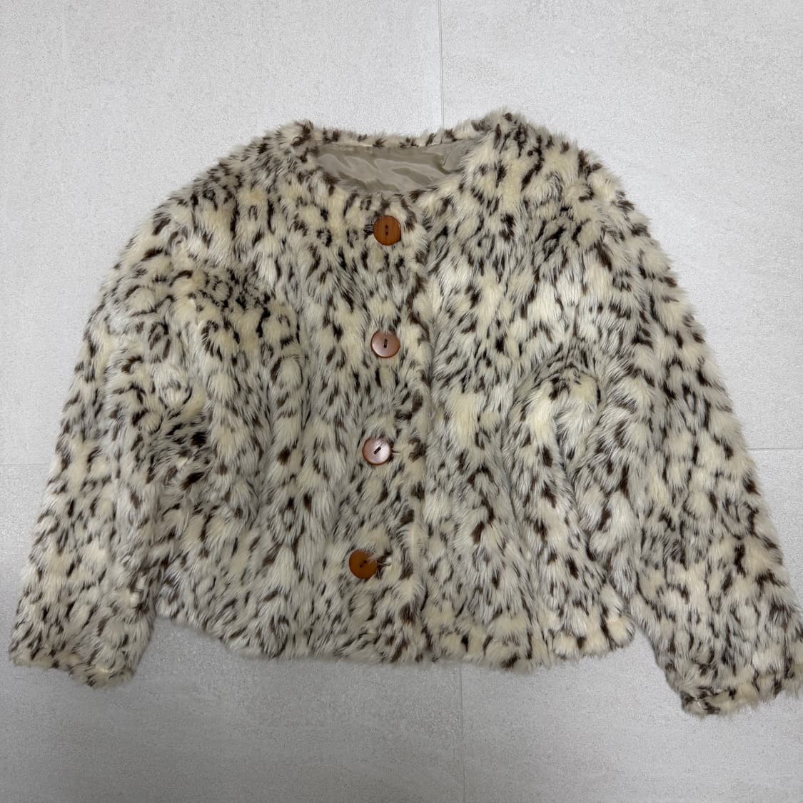 leopard fur jacket 호피 퍼자켓 퍼가디건 상품이미지1