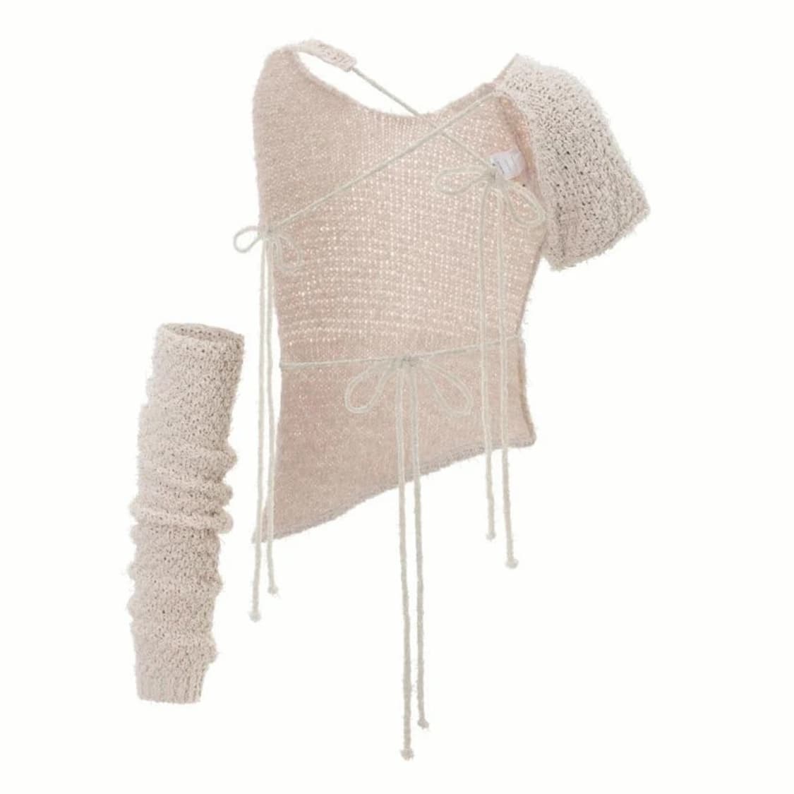 쓰리타임즈 Charlotte knit set up pink 상품이미지1