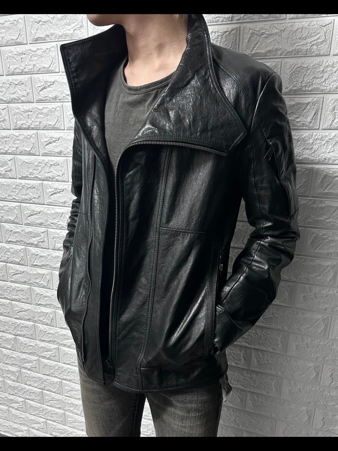 System homme lambskin highneck jacket 상품이미지4