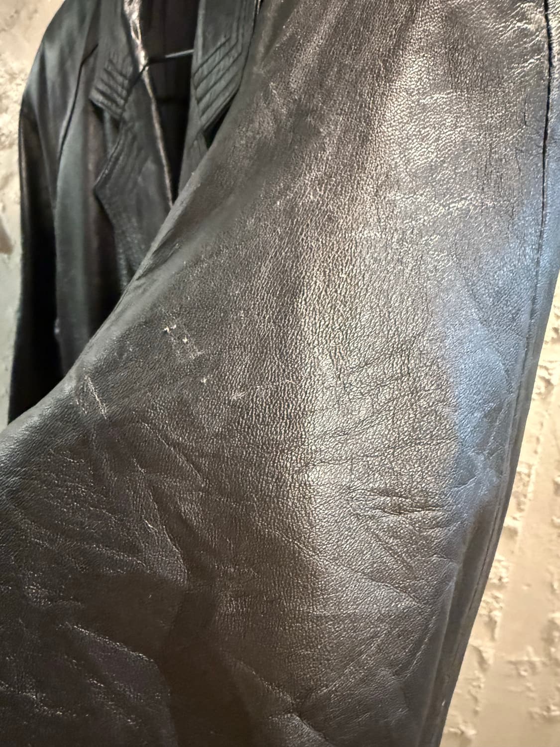 S 아스토르ASTOR KOBE 이태리 양가죽 더블 레더 롱코트 블랙 상품이미지8