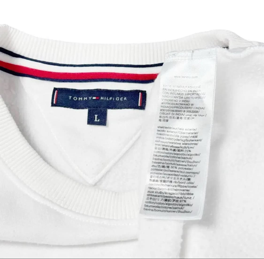 급처)) 타미힐피거 스펠아웃 맨투맨 화이트(L) 상품이미지2