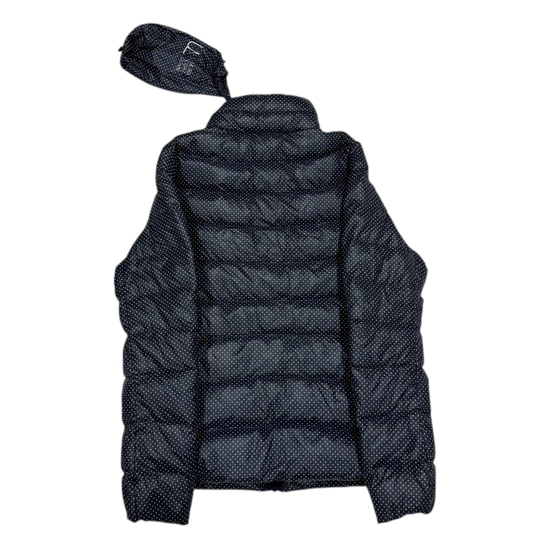 유니클로 여성 도트 땡땡이 울트라 라이트 다운 경량패딩 자켓 네이비 L 상품이미지3