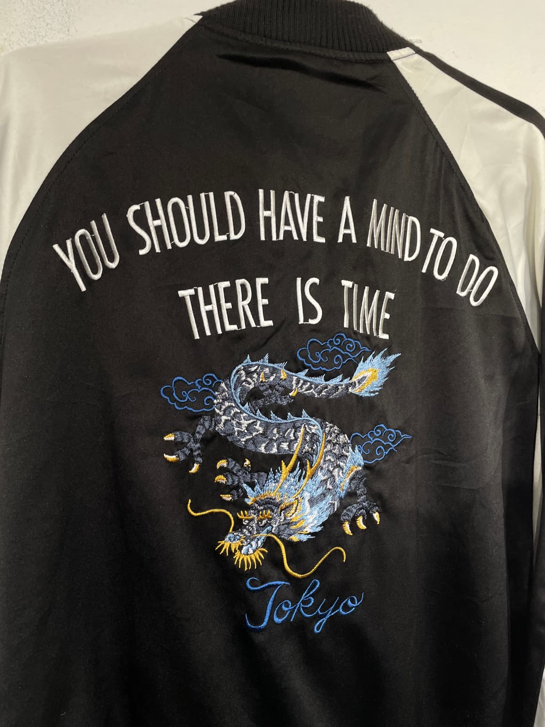 일본빈티지 오리엔탈 용 자수 빈티지 스카쟌 M 상품이미지8