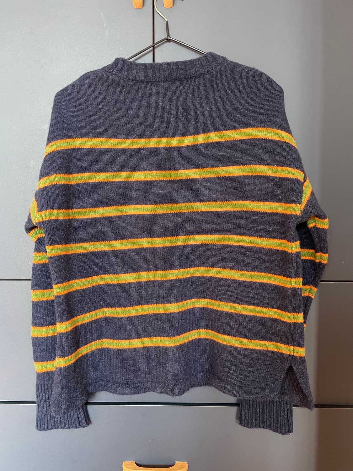 Petit Espoir 뮤트 그린 오렌지 네이비 스트라이프 니트 상품이미지5