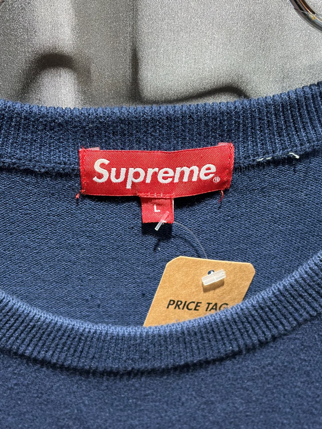 L SUPREME 슈프림 스펠링 로고 네이비 니트 상품이미지5