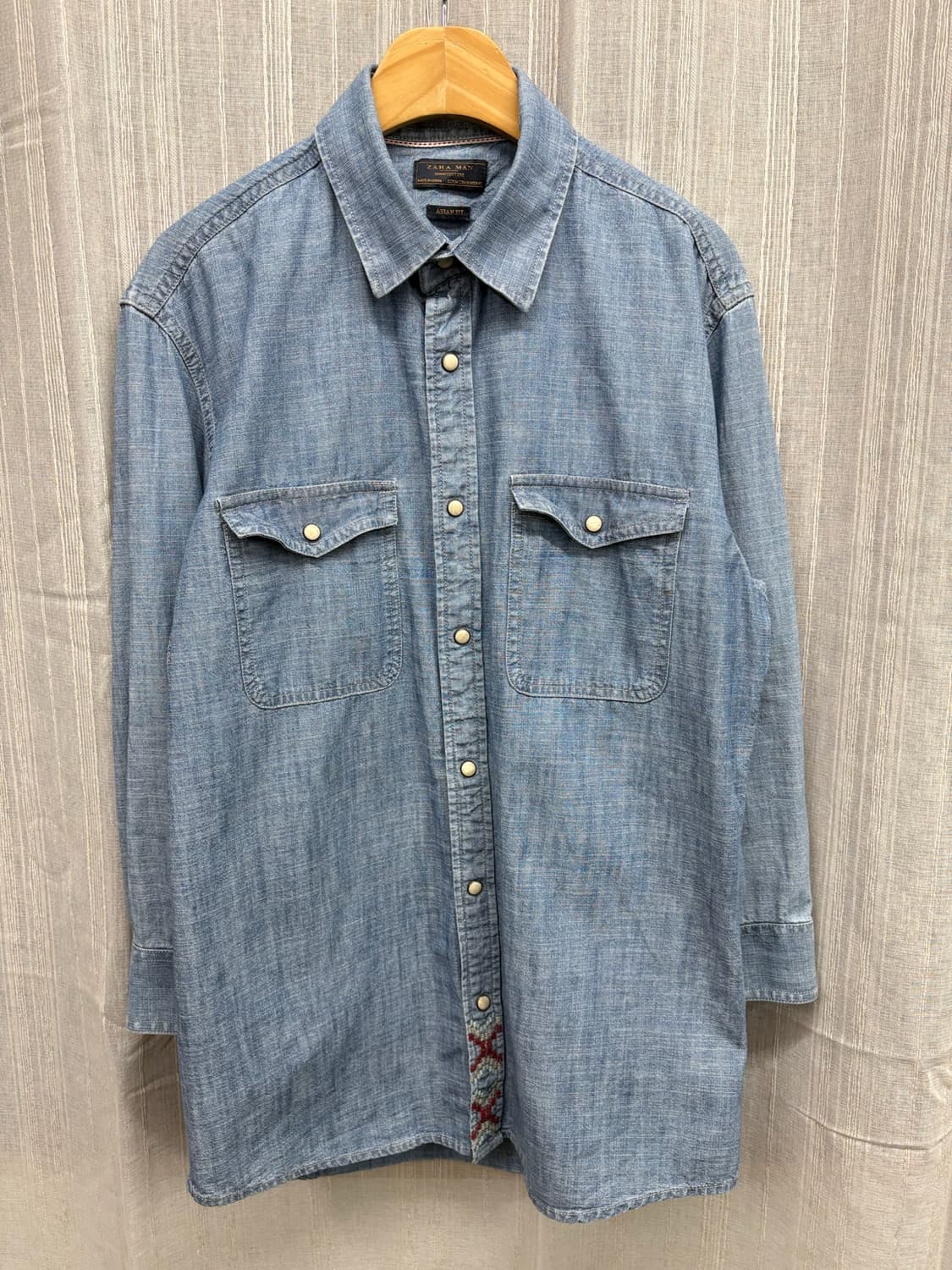 자라 자수 웨스턴 데님 셔츠 상품이미지5
