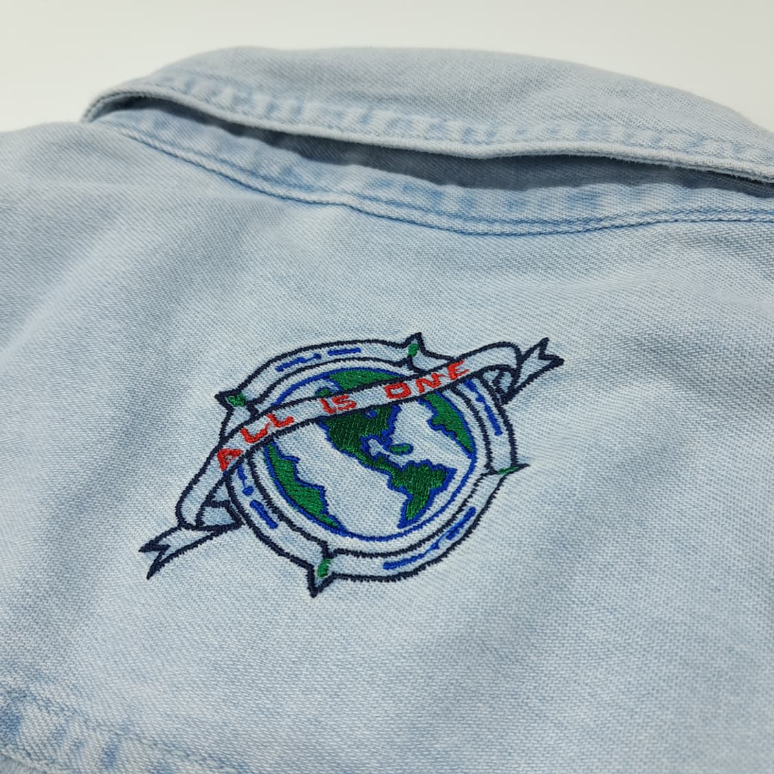 CL393 XL 하드락카페 90s 워싱턴DC 라이트블루 데님셔츠 남방 상품이미지6