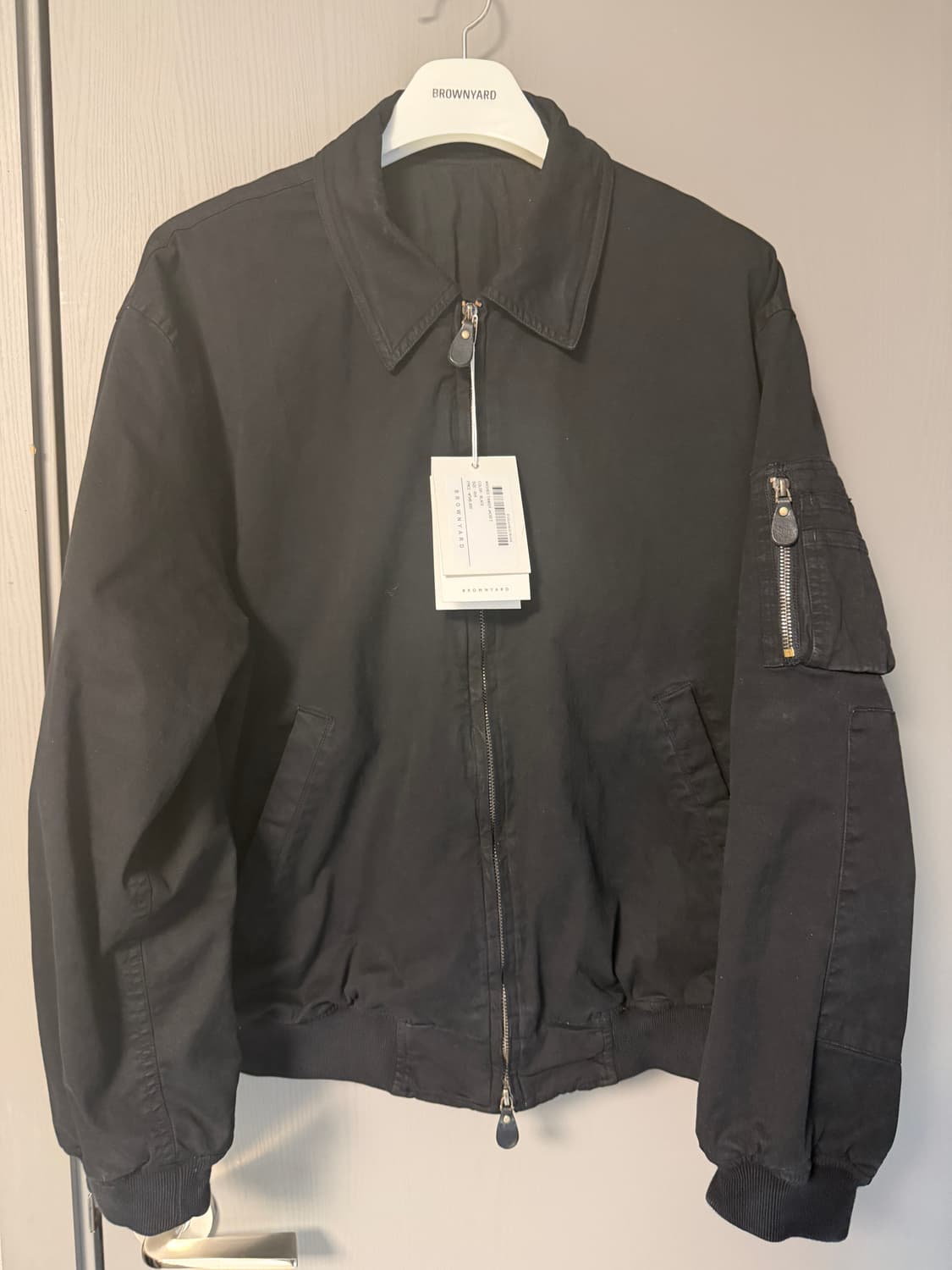 (마지막할인)26ss 브라운야드 워시드 탱커 자켓 블랙 4 새제품 상품이미지2