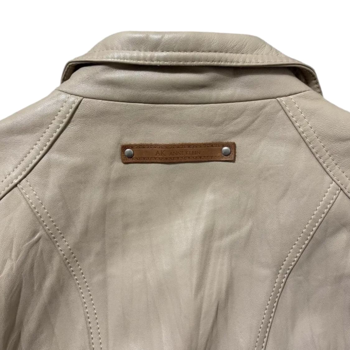 빈티지 양가죽 라이더 레더자켓 베이지 상품이미지3