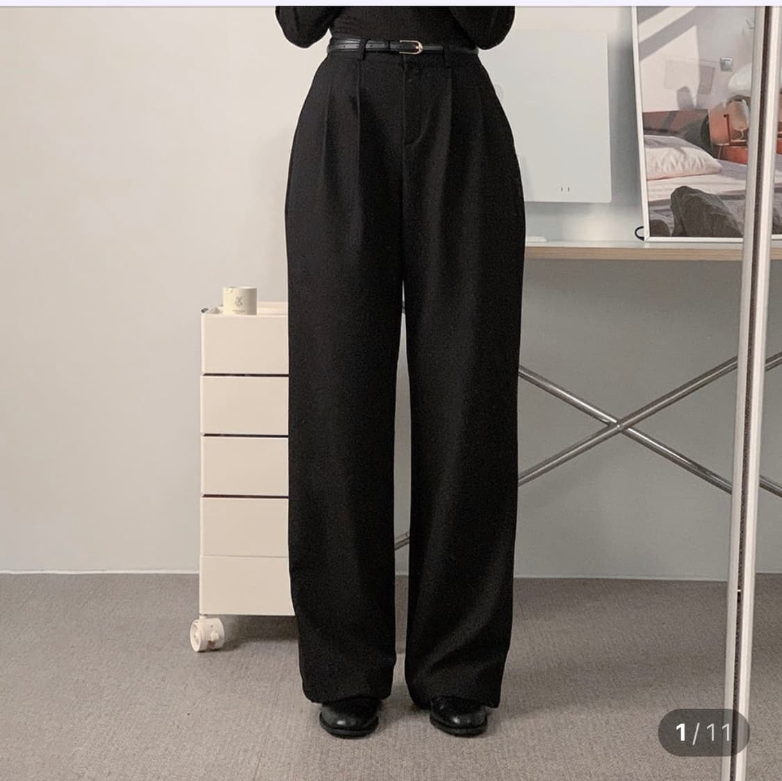 (2개 일괄판매 )사색 슬랙스 겨울 슬랙스 차콜 슬랙스 카키 슬랙스 L 상품이미지6